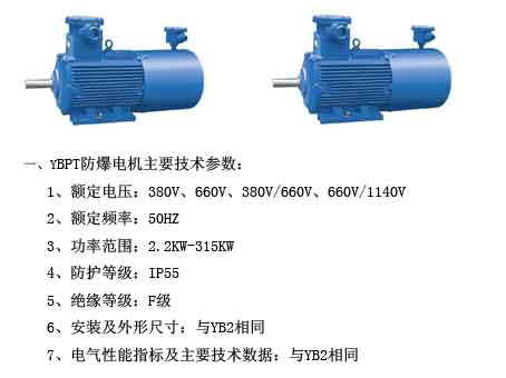 YBPT變頻防爆電機主要技術(shù)參數(shù)，如圖所示