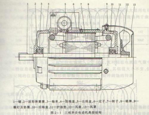 三相異步電動典型結(jié)構(gòu)圖